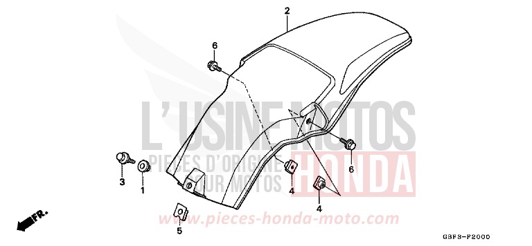 KOTFLUEGEL, HINTEN von CR80R "große Räder" NEUCLEAR RED (R177) von 1999